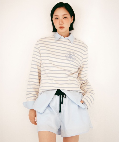 パンツ COTTON SHORTS CONTRAST WAISTBAND / コットン ショーツ コントラスト ウェストバンド レディース