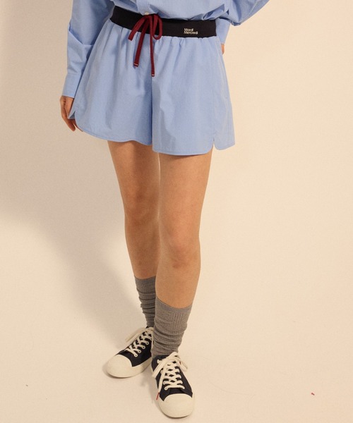 パンツ COTTON SHORTS CONTRAST WAISTBAND / コットン ショーツ コントラスト ウェストバンド レディース_11