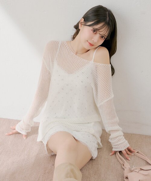Chico（チコ） ワンピース 花柄キャミワンピース+ルーズニットセット