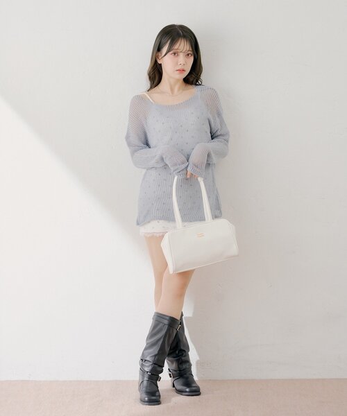 Chico（チコ） ワンピース 花柄キャミワンピース+ルーズニットセット