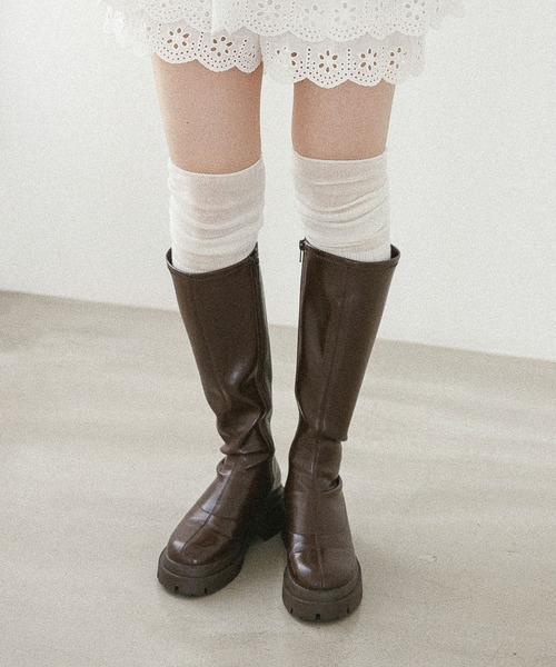 「Heather」 ロングブーツ S ブラウン レディース_画像4