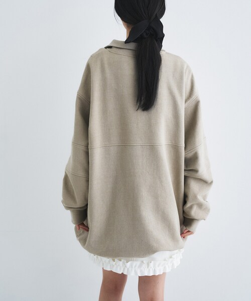 トレーナー スウェット half zip sweat mini dress レディースの画像