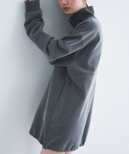トレーナー スウェット half zip sweat mini dress レディースの画像