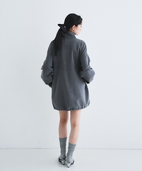 トレーナー スウェット half zip sweat mini dress レディースの画像