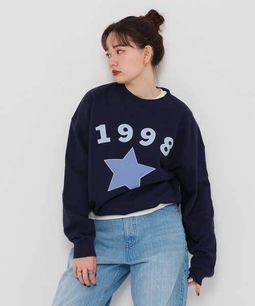 「TINA：JOJUN」 スウェットカットソー M ネイビー レディース_画像4