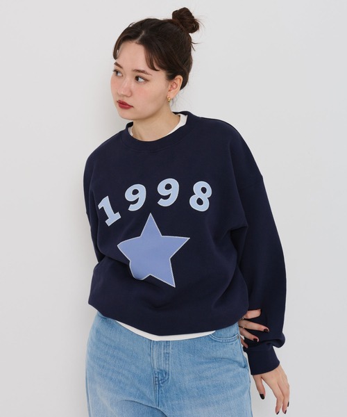 「TINA：JOJUN」 スウェットカットソー M ネイビー レディース_画像8
