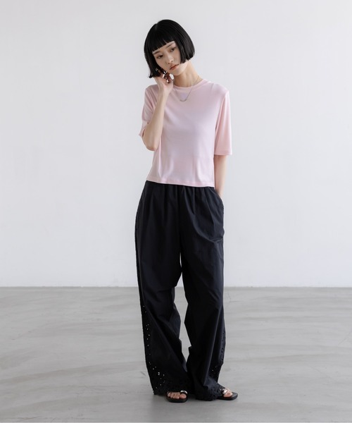 ワイドパンツ パンツ カットワークレースパンツ　657446 レディースの画像