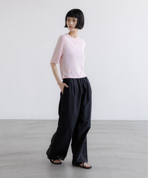 ワイドパンツ パンツ カットワークレースパンツ　657446 レディースの画像