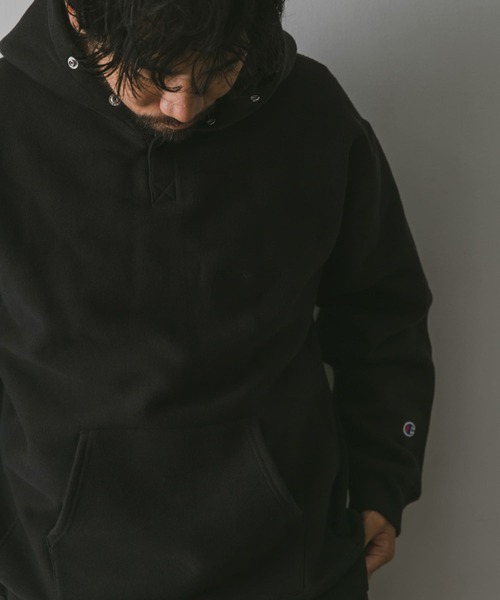 「Champion」 プルオーバーパーカー LARGE ネイビー メンズの画像