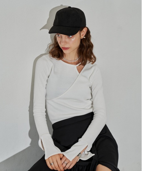 「VIOLETTA」 長袖カットソー FREE ボルドー レディース_画像8