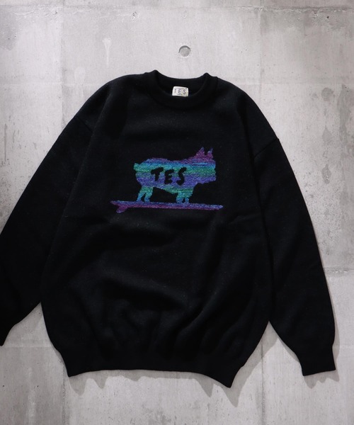 「The Endless Summer」 長袖ニット MEDIUM グレー メンズ_画像2