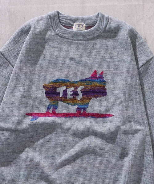 「The Endless Summer」 長袖ニット MEDIUM グレー メンズ_画像6