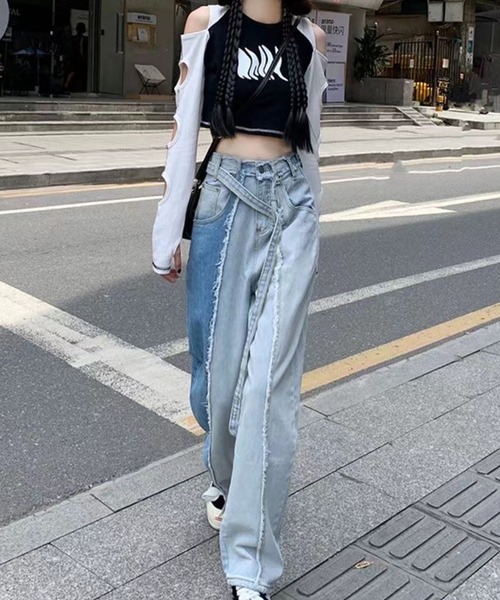 「meJane」 デニムパンツ L ブルー レディース_画像2