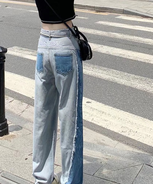 「meJane」 デニムパンツ L ブルー レディース_画像3