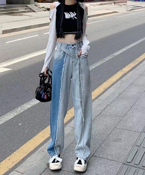 「meJane」 デニムパンツ L ブルー レディース_画像4