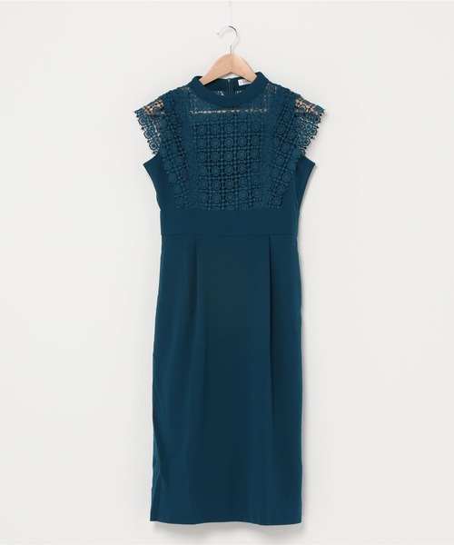 「Lace Ladies」 半袖ワンピース L グレー レディース_画像7