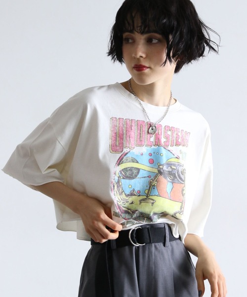 「PAGEBOY」 半袖カットソー FREE オフホワイト レディース_画像4