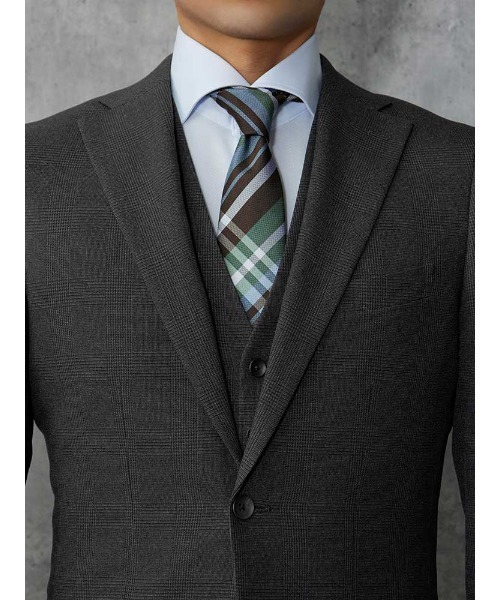 「Perfect Suit FActory」 3ピーススーツ AB5 チャコールグレー メンズの画像