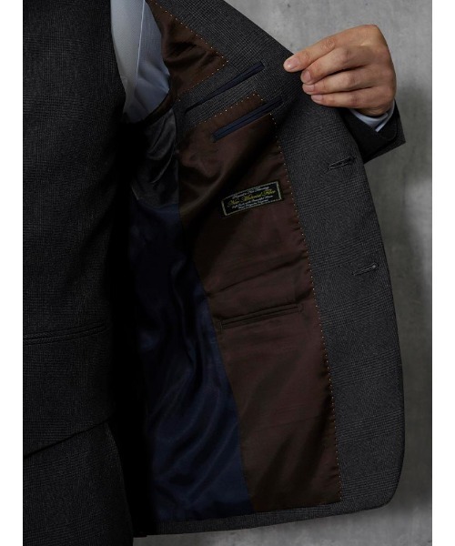 「Perfect Suit FActory」 3ピーススーツ AB5 チャコールグレー メンズの画像