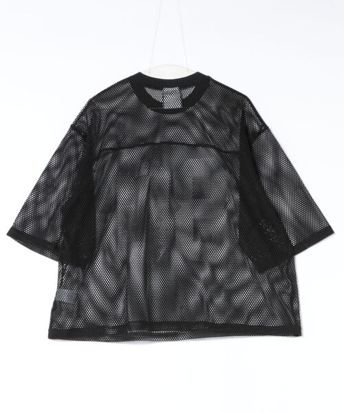 tシャツ a.p.o.v. 短丈オーバーサイズナンバリングメッシュTシャツ