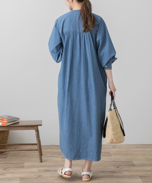 「URBAN RESEARCH Sonny Label」 長袖ワンピース FREE ライトインディゴブルー レディース_画像2