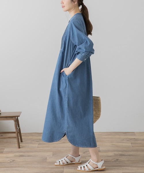 「URBAN RESEARCH Sonny Label」 長袖ワンピース FREE ライトインディゴブルー レディース_画像3