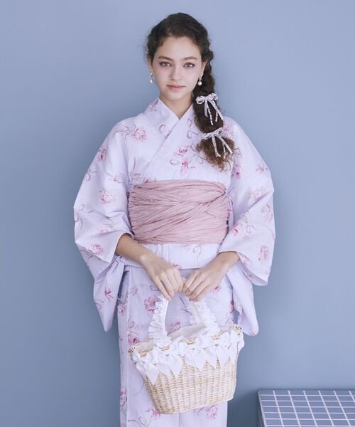 Maison de FLEUR リボンメイズフリルハンドルカゴバッグ Maison de FLEUR（メゾンドフルール） ハンドバッグ フリルハンドル