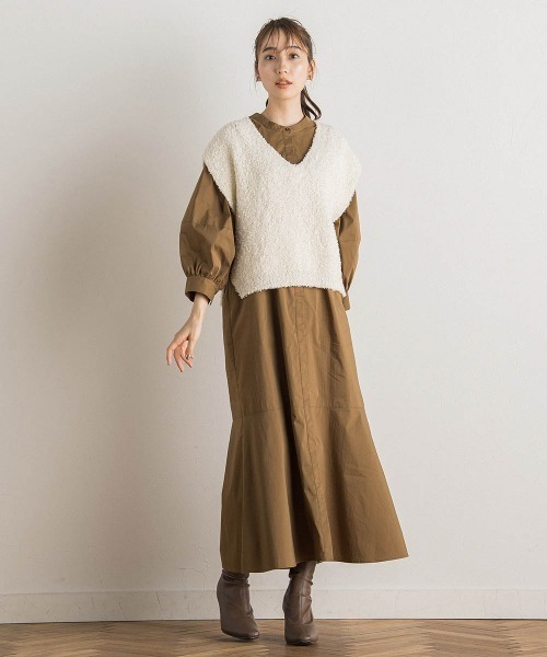 「Droite lautreamont」 7分袖ワンピース M ブラック レディース_画像3