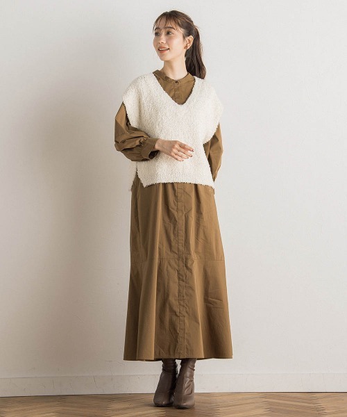 「Droite lautreamont」 7分袖ワンピース M ブラック レディース_画像4