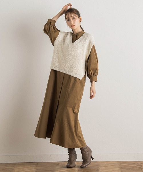「Droite lautreamont」 7分袖ワンピース M ブラック レディース_画像5