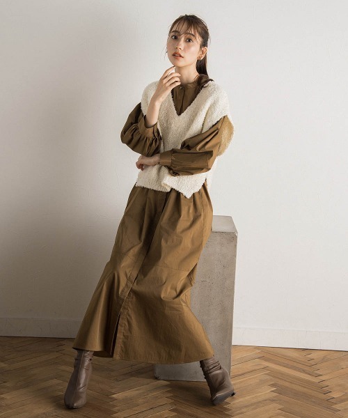 「Droite lautreamont」 7分袖ワンピース M ブラック レディース_画像7