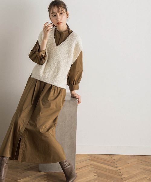 「Droite lautreamont」 7分袖ワンピース M ブラック レディース_画像8