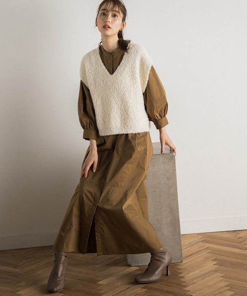 「Droite lautreamont」 7分袖ワンピース M ブラック レディース_画像9