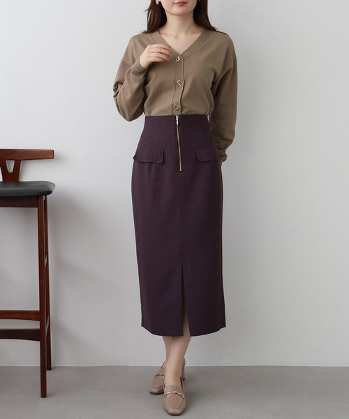 「TRUDEA」 カーディガン LARGE ワイン レディース_画像9