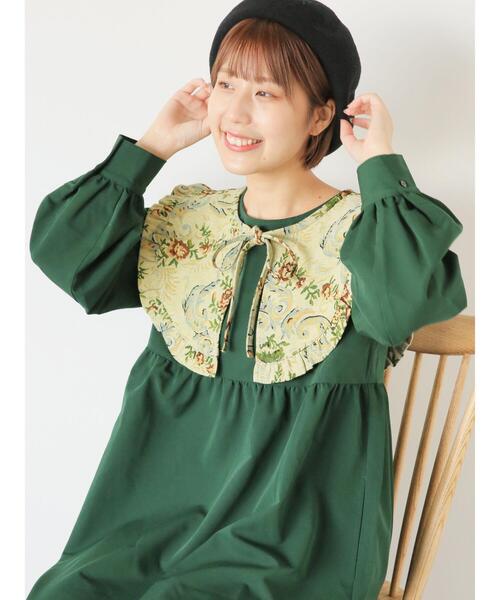 「ehka sopo」 7分袖ワンピース F グリーン レディース_画像9