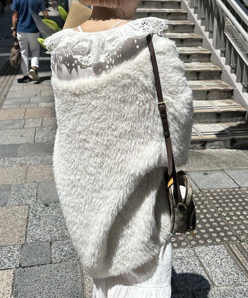 「Alley by w closet」 ニットカーディガン FREE オフホワイト レディース_画像3