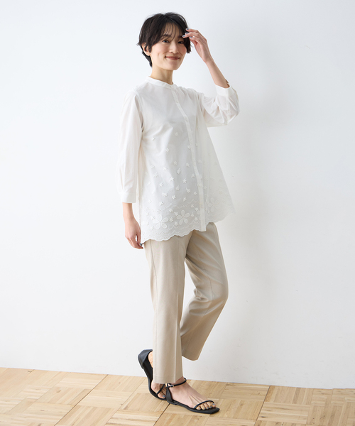 DECOY SINCE 1981 ブラウス シャツ フラワープリント刺繍ブラウス