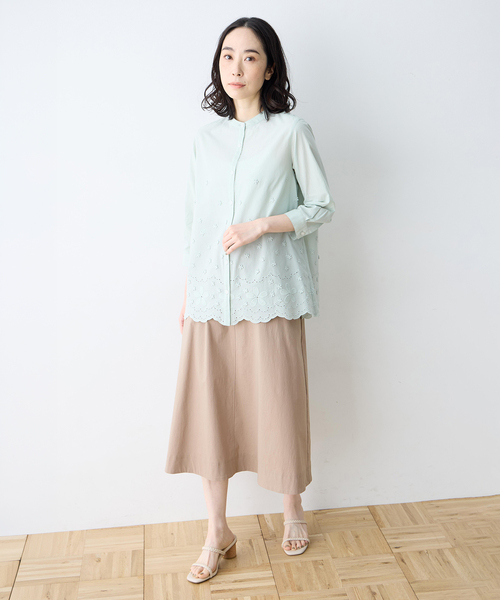 DECOY SINCE 1981 ブラウス シャツ フラワープリント刺繍ブラウス