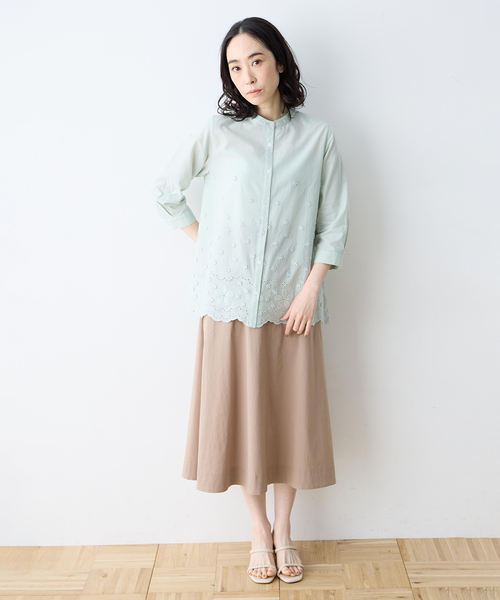 DECOY SINCE 1981 ブラウス シャツ フラワープリント刺繍ブラウス