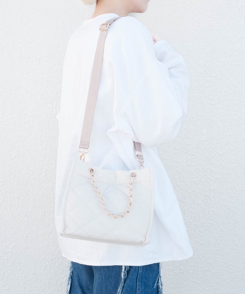 ショルダーストラップ付きバッグ(白) ショルダーストラップ ショルダーバッグ バッグ susabi/スサビナイロン