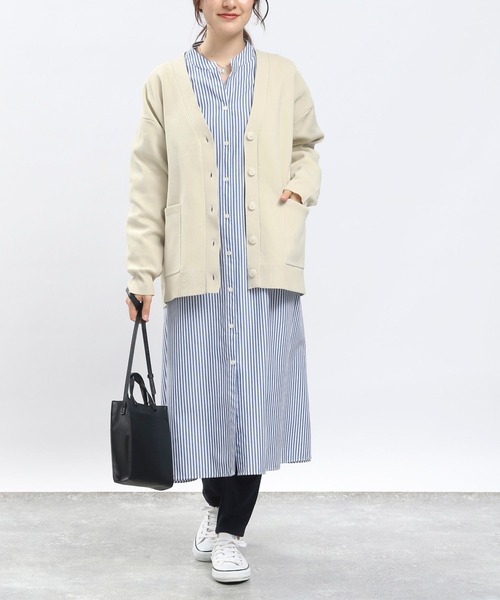 「GLOBAL WORK Smile Seed Store」 ニットカーディガン MEDIUM チャコール レディース_画像4