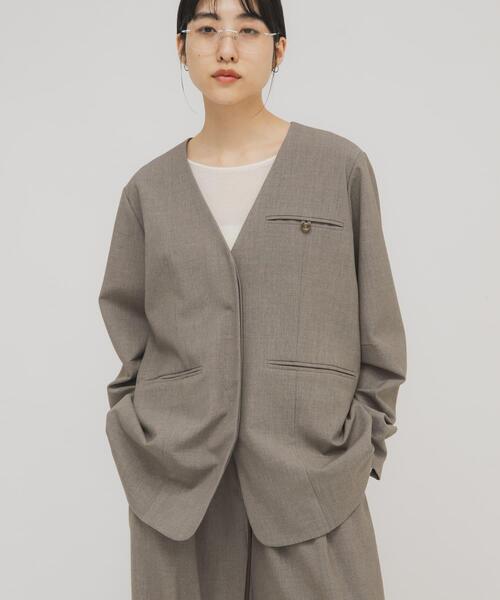 KBF（ケービーエフ） ノーカラージャケット ONE グレー系その他