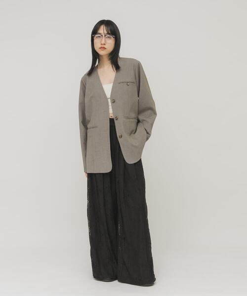 KBF（ケービーエフ） ノーカラージャケット ONE グレー系その他