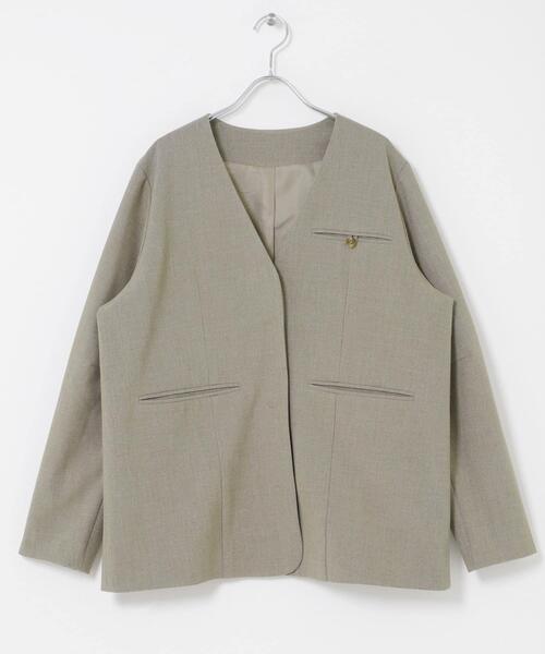 KBF（ケービーエフ） ノーカラージャケット ONE グレー系その他
