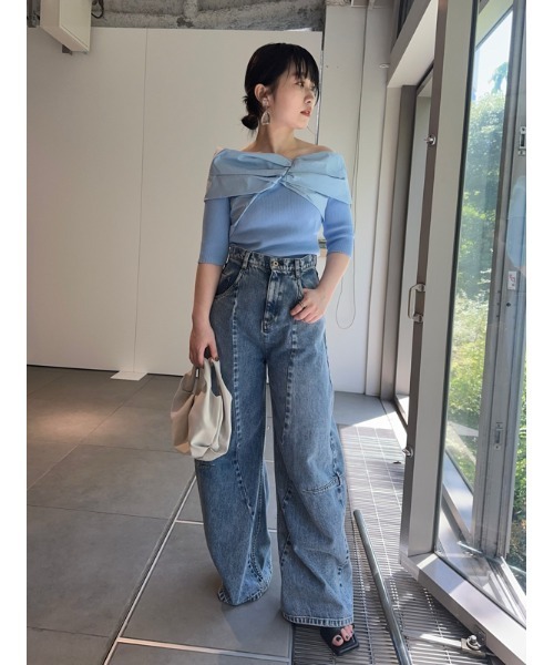 「FRAY I.D」 半袖ニット FREE ベージュ レディース_画像7