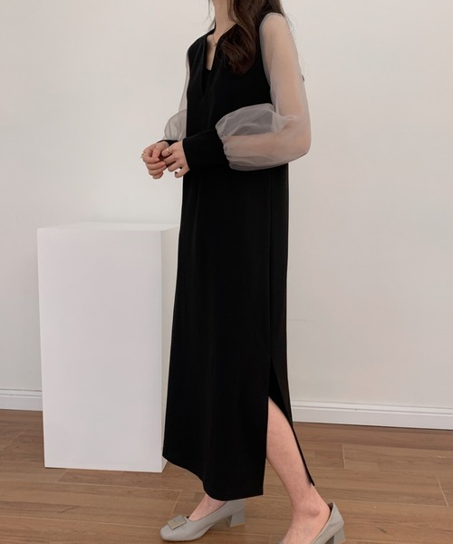 「ABITOKYO」 長袖ワンピース M ブラック レディース_画像9