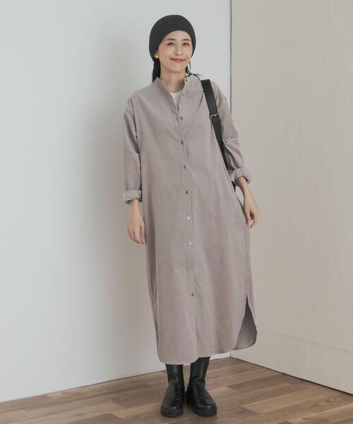「URBAN RESEARCH DOORS」 シャツワンピース MEDIUM ベージュ レディース_画像2