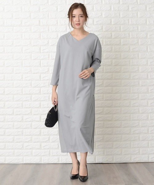 Lace Ladies（レースレディース） ドレス 七分袖ロング丈後ろプリーツ