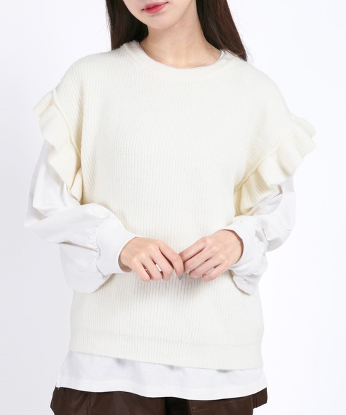 WC ベスト フリルニットベスト レディース : ZOZOTOWN Yahoo!店 - 通販