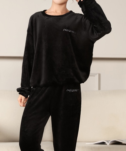 DAY CLOSET パジャマ ルームウェア レディース 長袖もこもこボアルーム